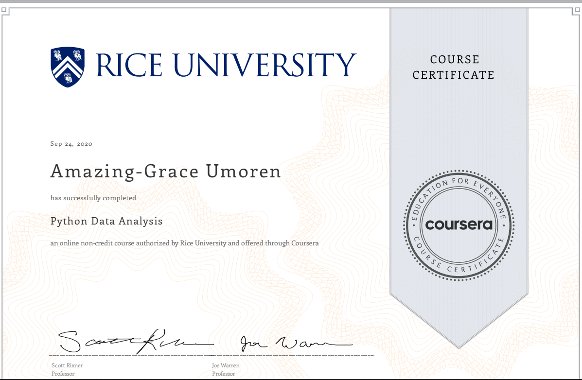 Certification